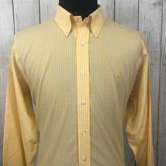 Brooks Brothers Other - Brooks Brothers XL Yellow Gingham Button-Up Shirt